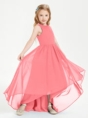 Junior Robes de Demoiselle d'Honneur Asymétriques Exquises Pastèque