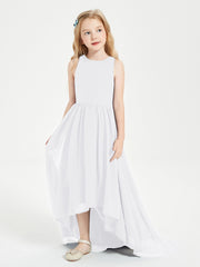 Junior Robes de Demoiselle d'Honneur Asymétriques Exquises Blanc