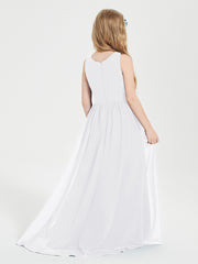 Junior Robes de Demoiselle d'Honneur Asymétriques Exquises Blanc