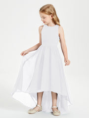 Junior Robes de Demoiselle d'Honneur Asymétriques Exquises Blanc