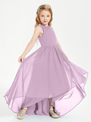 Junior Robes de Demoiselle d'Honneur Asymétriques Exquises Glycine