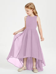 Junior Robes de Demoiselle d'Honneur Asymétriques Exquises Glycine