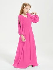 Robes de Demoiselle d'Honneur Junior à Manches Longues Modestes Azalée