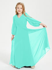Robes de Demoiselle d'Honneur Junior à Manches Longues Modestes Spa