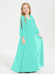 Robes de Demoiselle d'Honneur Junior à Manches Longues Modestes Spa