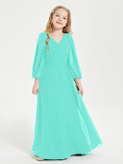 Robes de Demoiselle d'Honneur Junior à Manches Longues Modestes Spa