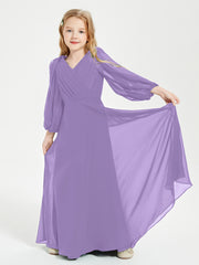 Robes de Demoiselle d'Honneur Junior à Manches Longues Modestes Tahiti