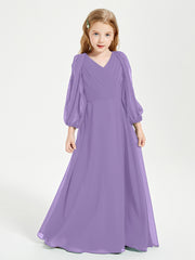 Robes de Demoiselle d'Honneur Junior à Manches Longues Modestes Tahiti