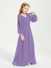 Robes de Demoiselle d'Honneur Junior à Manches Longues Modestes Tahiti