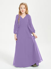 Robes de Demoiselle d'Honneur Junior à Manches Longues Modestes Tahiti