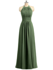 Licou Mousseline Robe Longue avec Bretelle Dentelle Olive Verte Grande Taille