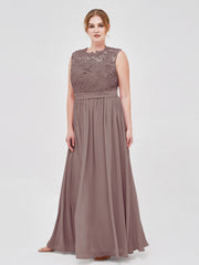 Robes Col d'illusion Mousseline et Dentelle Dusk Grande Taille