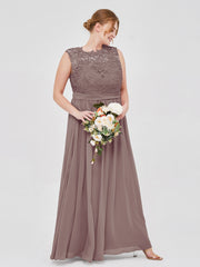 Robes Col d'illusion Mousseline et Dentelle Dusk Grande Taille