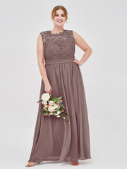 Robes Col d'illusion Mousseline et Dentelle Dusk Grande Taille