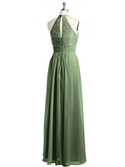 Licou Mousseline Et Dentelle Robes Longues Olive Verte Grande Taille