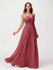Bretelles Spaghetti Mousseline Maxi Robes Cannelle Rose Grande Taille
