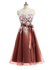 Col d'Illusion Organza avec Dentelle Ivoire Appliquée terracotta Grande Taille