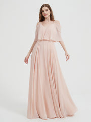 Volants Manches Spaghetti Bretelle Mousseline Robes Rose Perle Grande Taille
