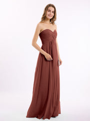 Sans Bretelles Empire Mousseline Robes Avec Cœur terracotta