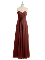 Sans Bretelles Empire Mousseline Robes Avec Cœur terracotta