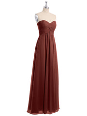 Sans Bretelles Empire Mousseline Robes Avec Cœur terracotta