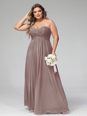 Sans Bretelles Empire Mousseline Robes Avec Cœur Dusk Grande Taille