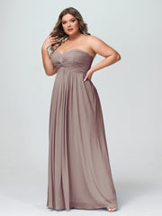 Sans Bretelles Empire Mousseline Robes Avec Cœur Dusk Grande Taille