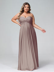 Sans Bretelles Empire Mousseline Robes Avec Cœur Dusk Grande Taille