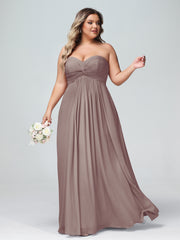 Sans Bretelles Empire Mousseline Robes Avec Cœur Dusk Grande Taille