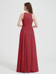 Licou Mousseline Simple Robe Avec Fente Bordeaux Grande Taille