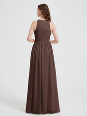Licou Mousseline Simple Robe Avec Fente Chocolat