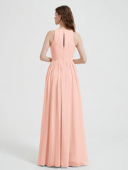 Licou Mousseline Simple Robe Avec Fente Corail