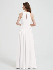 Licou Mousseline Simple Robe Avec Fente Ivoire