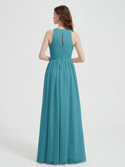 Licou Mousseline Simple Robe Avec Fente Jade Grande Taille