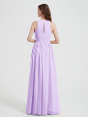 Licou Mousseline Simple Robe Avec Fente Lilas