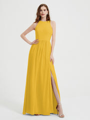 Licou Mousseline Simple Robe Avec Fente Souci Grande Taille