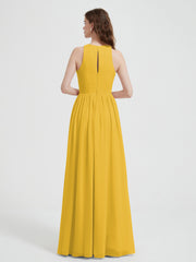 Licou Mousseline Simple Robe Avec Fente Souci Grande Taille