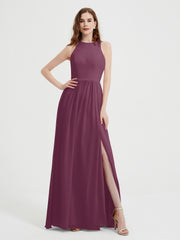 Licou Mousseline Simple Robe Avec Fente Mûre Grande Taille