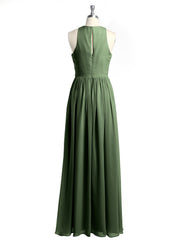 Licou Mousseline Simple Robe Avec Fente Olive Verte