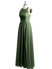 Licou Mousseline Simple Robe Avec Fente Olive Verte Grande Taille