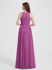 Licou Mousseline Simple Robe Avec Fente Orchidee Grande Taille