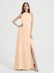 Licou Mousseline Simple Robe Avec Fente Pêche Grande Taille