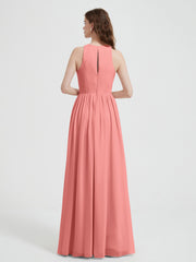 Licou Mousseline Simple Robe Avec Fente Sunset Grande Taille
