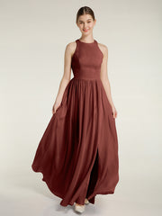 Licou Mousseline Simple Robe Avec Fente terracotta