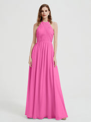 Licou Mousseline Robes Avec Corsage Plissé Azalée Grande Taille
