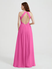 Licou Mousseline Robes Avec Corsage Plissé Azalée Grande Taille