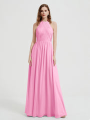 Licou Mousseline Robes Avec Corsage Plissé Rose Bonbon