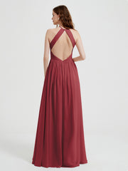 Licou Mousseline Robes Avec Corsage Plissé Cannelle Rose Grande Taille