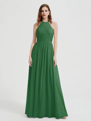Licou Mousseline Robes Avec Corsage Plissé Emeraude Grande Taille