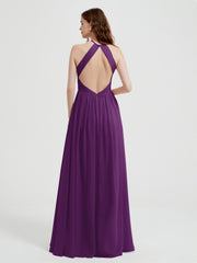 Licou Mousseline Robes Avec Corsage Plissé Raisin Grande Taille